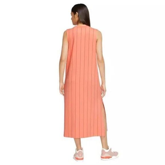 Air Jordan (Her)itage Pink Striped Loose Fit Midi Dress Womens XS Shift Pullover - Picture 2 of 10